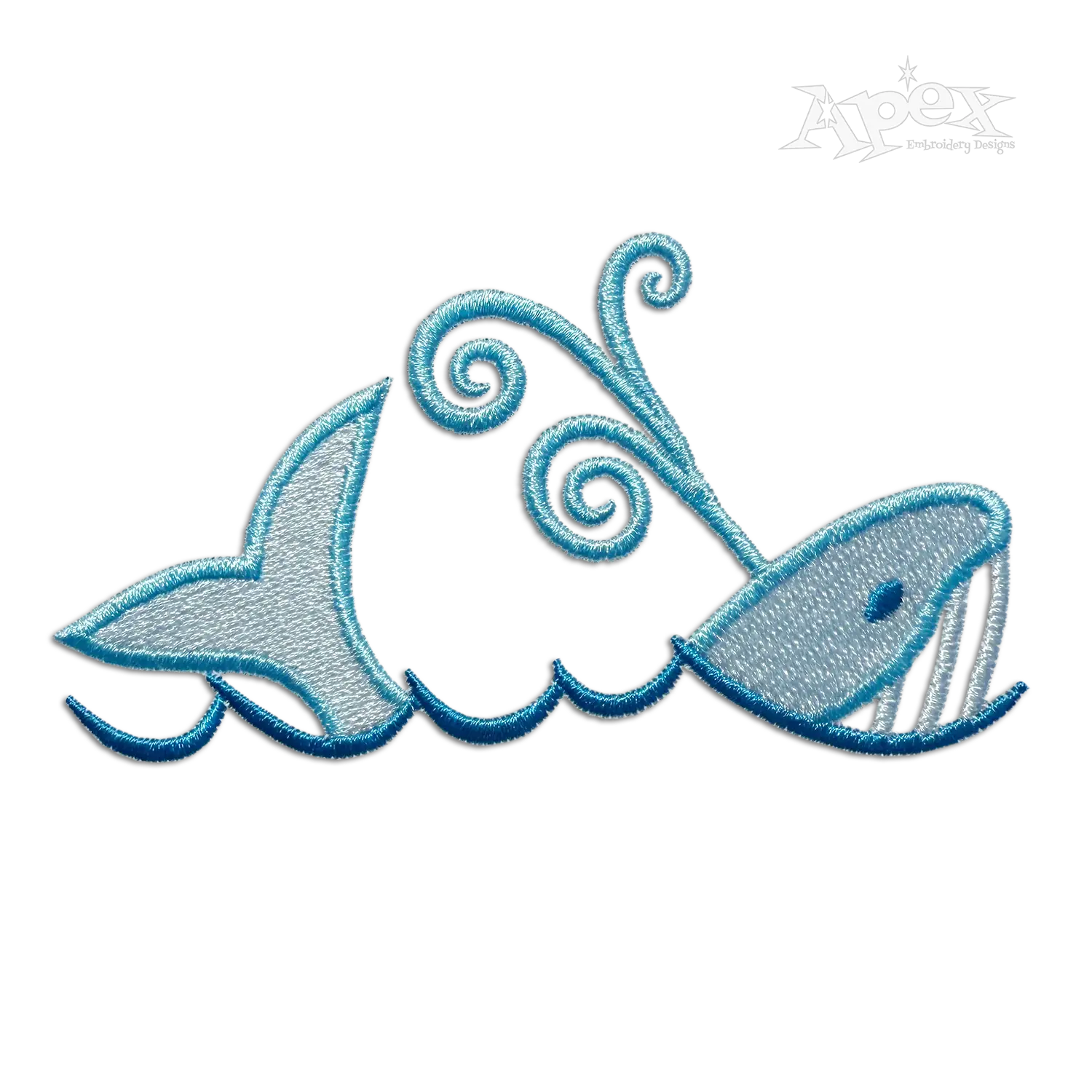 Ocean Whale Machine Embroidery Design by Apex Digitizing