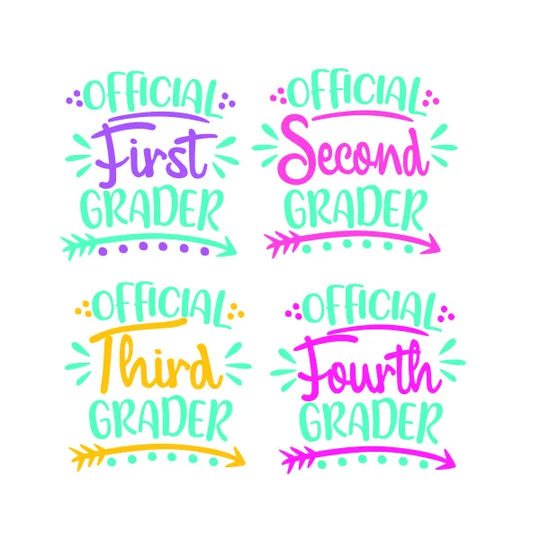 Official First Second Third Fourth Grader SVG Cuttable Design