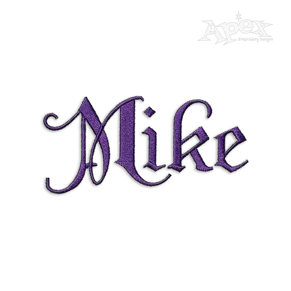 Old English Machine Embroidery Font by Apex Designs