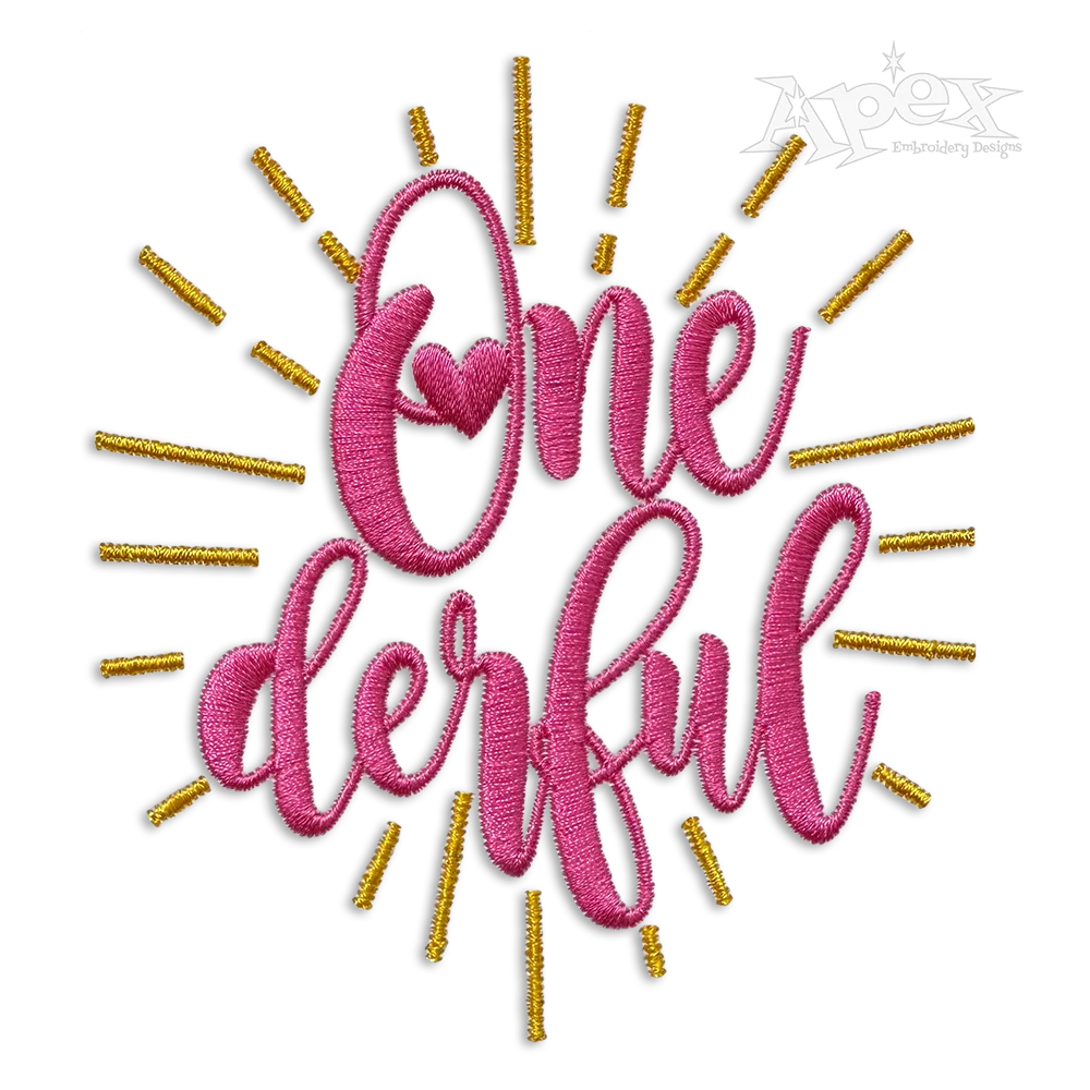 Mr. Onederful Baby 1st Birthday Machine Embroidery Design - Apex