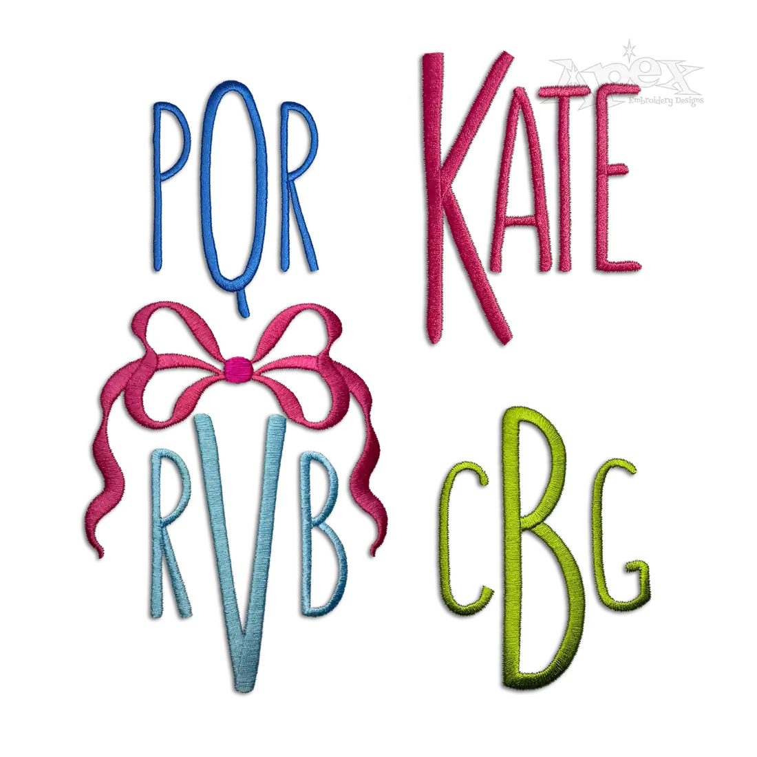 Orlando Monogram Machine Embroidery Font by Apex All