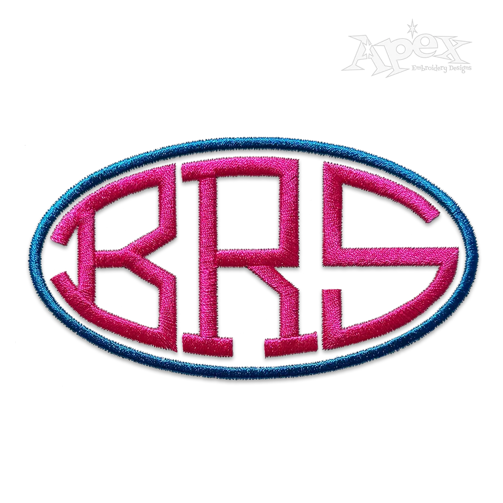 Oval Monogram Machine Embroidery Font by Apex