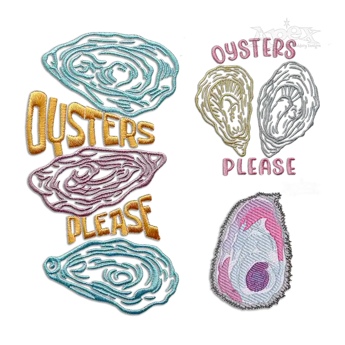 Oyster Please Machine Embroidery Design by Apex All