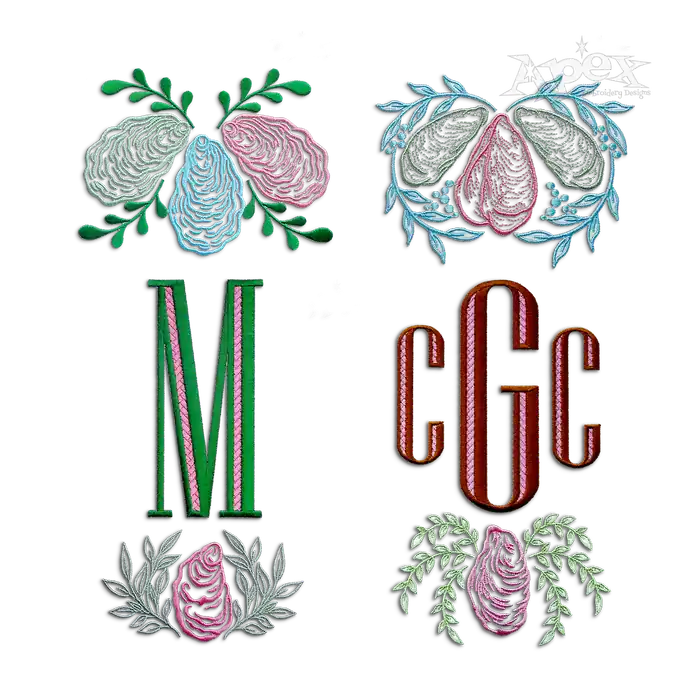 Oyster Shells Wreath Bundle Apex Machine Designs All