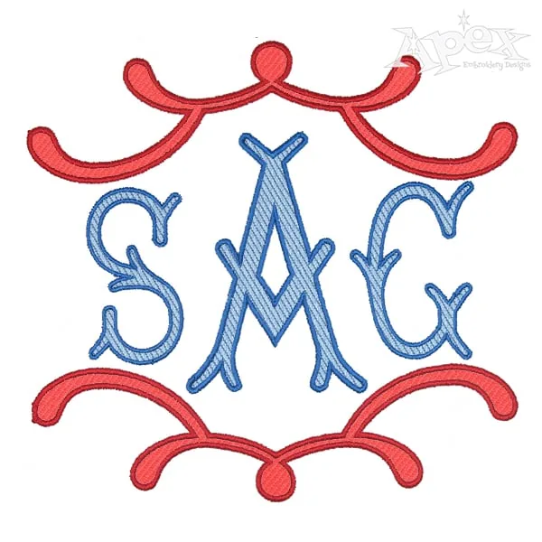 Vienna Monogram Applique Embroidery Font