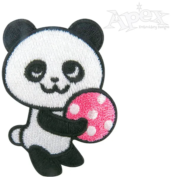 Panda Bear Embroidery Designs Polka Dots