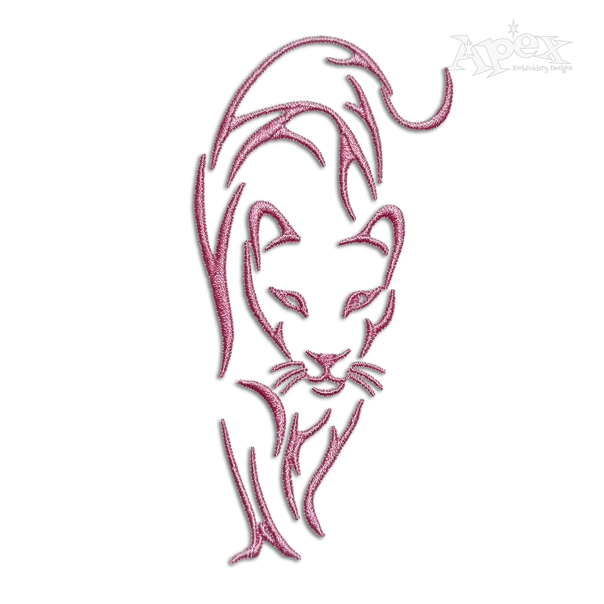 Panther Cute Outline Machine Embroidery Design by Apex