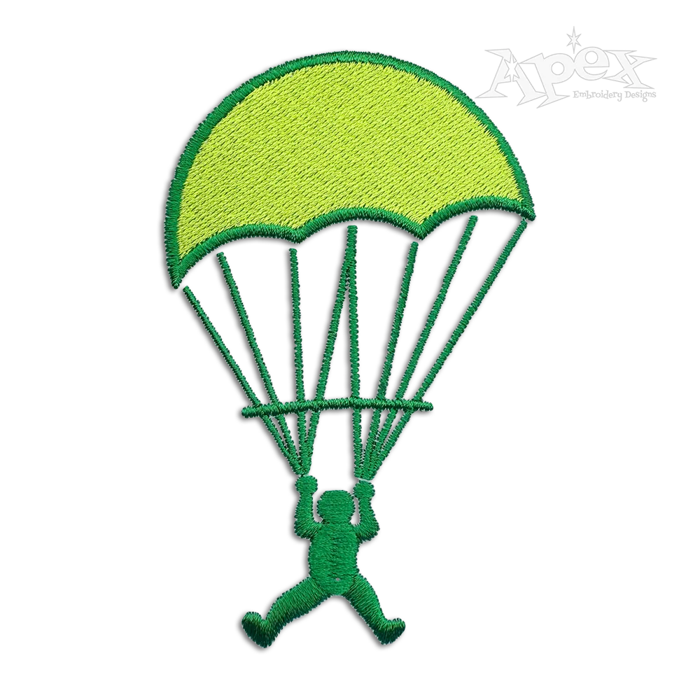 Military Parachute Soldier Machine Embroidery Designs Art