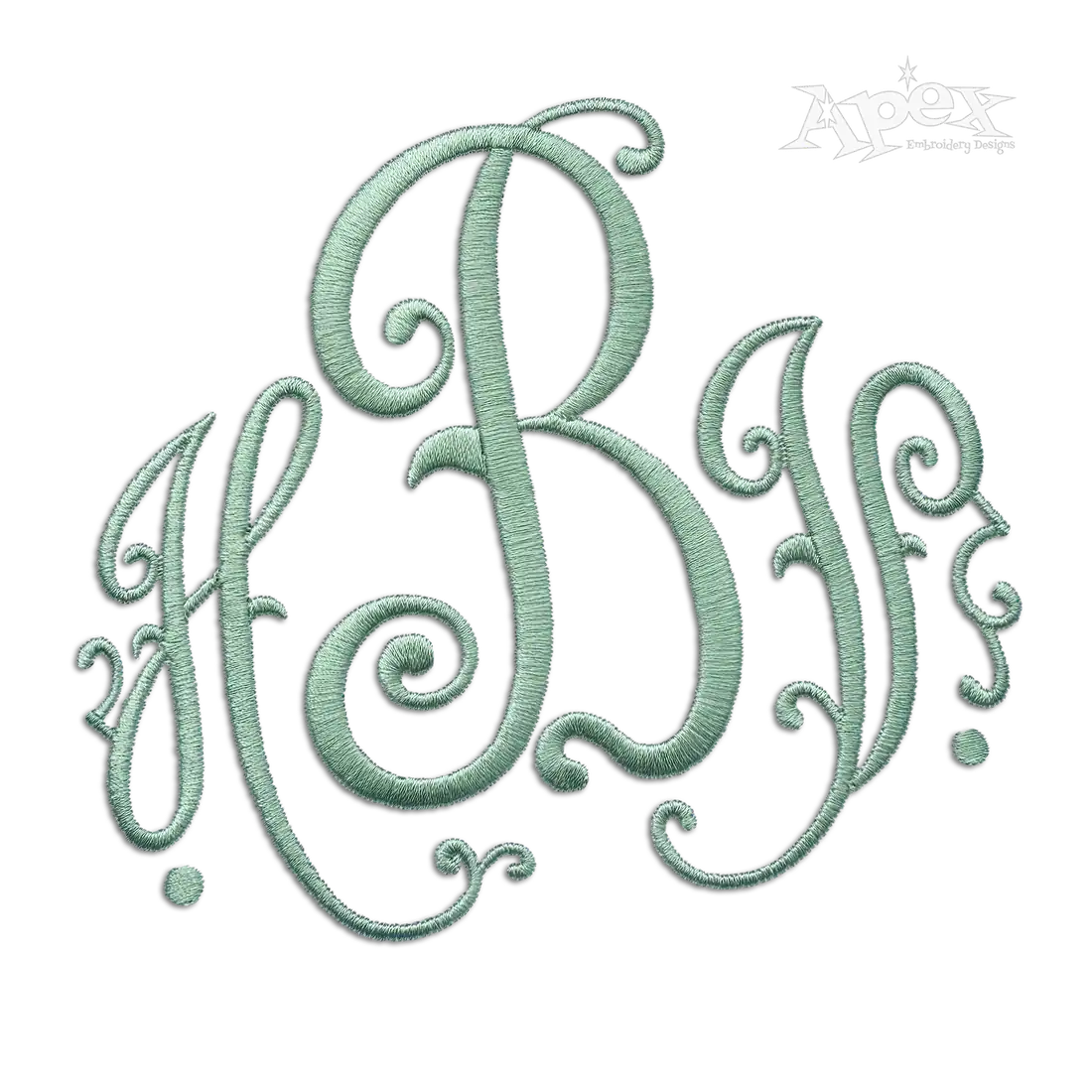 Paris Embroidery Monogram Font File Digitized