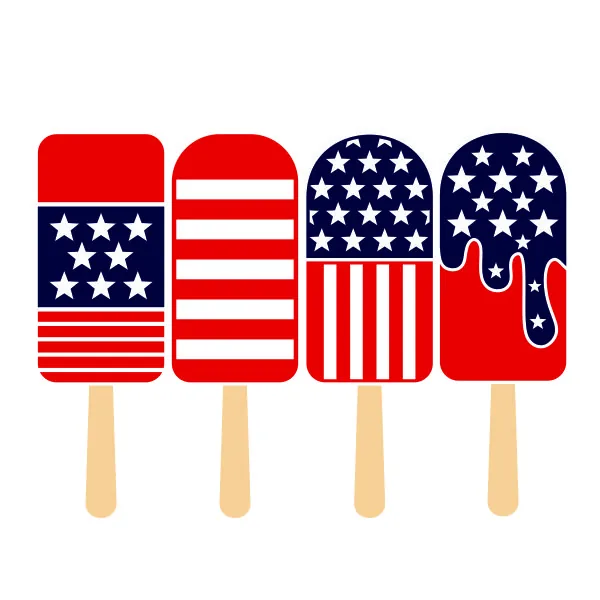 Patriotic Ice Pop SVG Cuttable Design