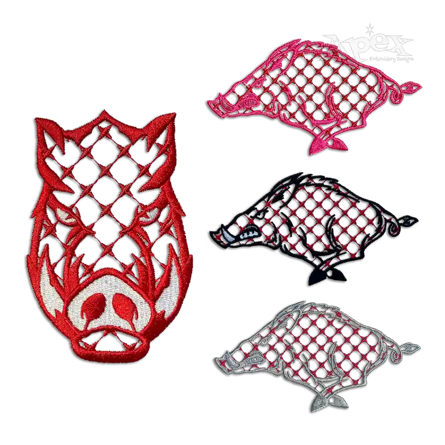 Pattern Warthog Wild Pig Boar Machine Embroidery Designs by Apex All