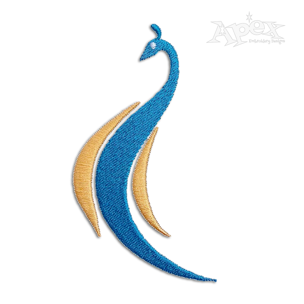 Peacock Bird Art Machine Embroidery Design by Apex