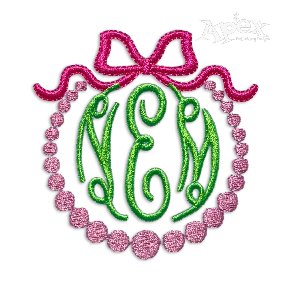 Pearl of String Bow Frame Machine Embroidery Design by Apex