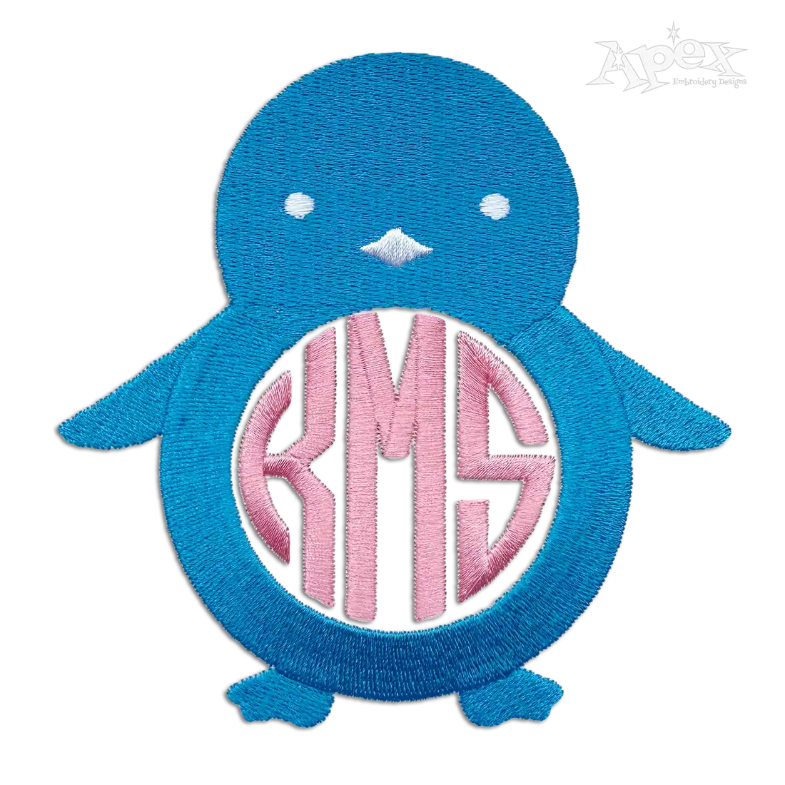 Penguin Monogram Machine Embroidery Frame Designs - Apex