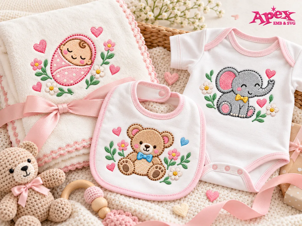 Personalized Baby Embroidery Gift Set Ideas