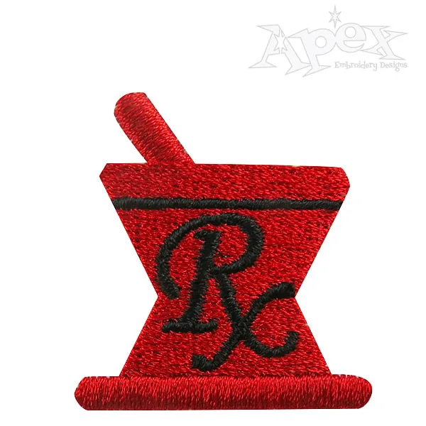 Pharmacy RX Medical Symbol Embroidery Design