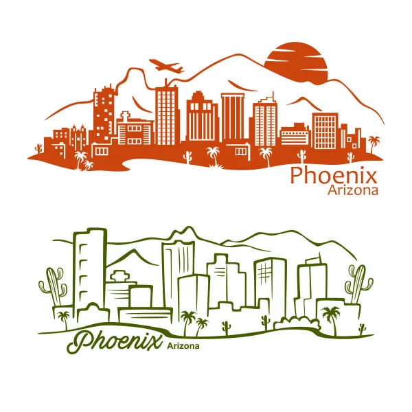 Phoenix Arizona Skyline SVG Cuttable Design
