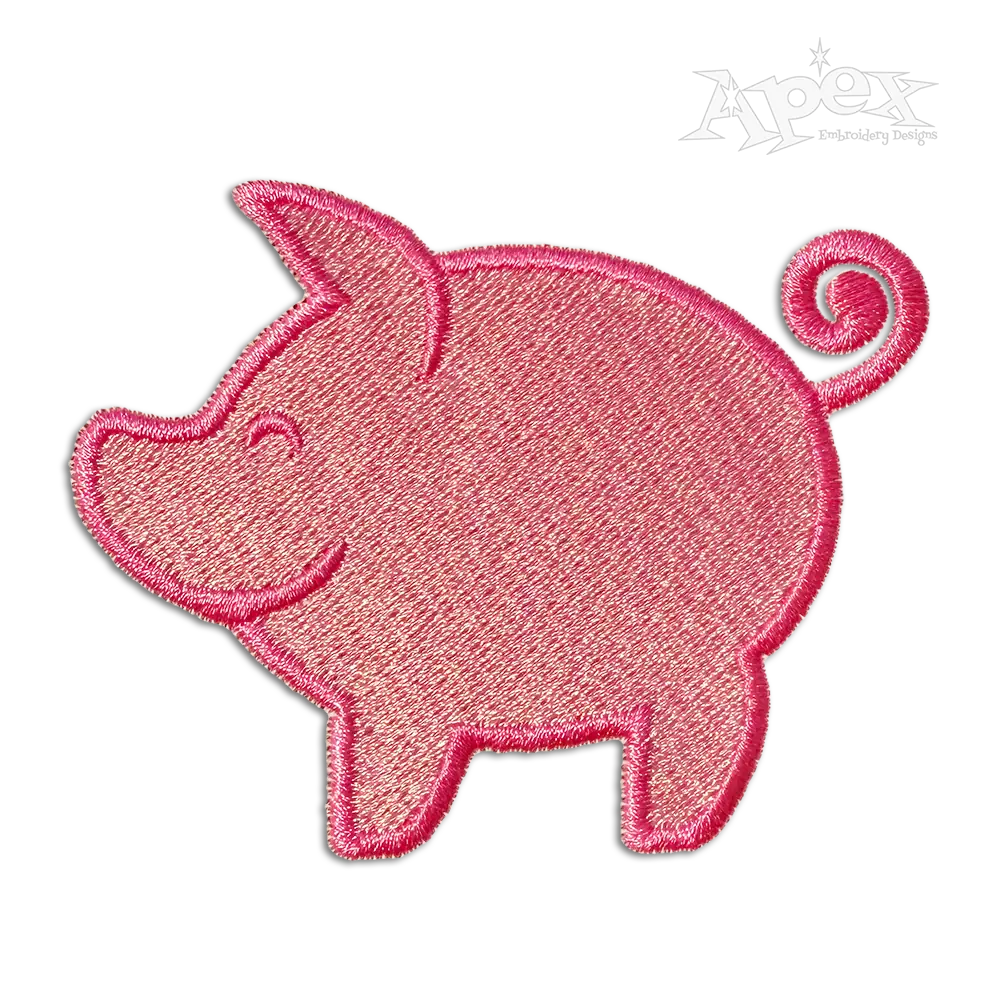 Cute Farm Pig Machine Embroidery Designs