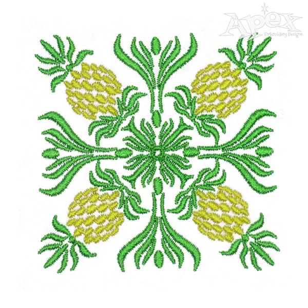 Pineapple Art Embroidery Design