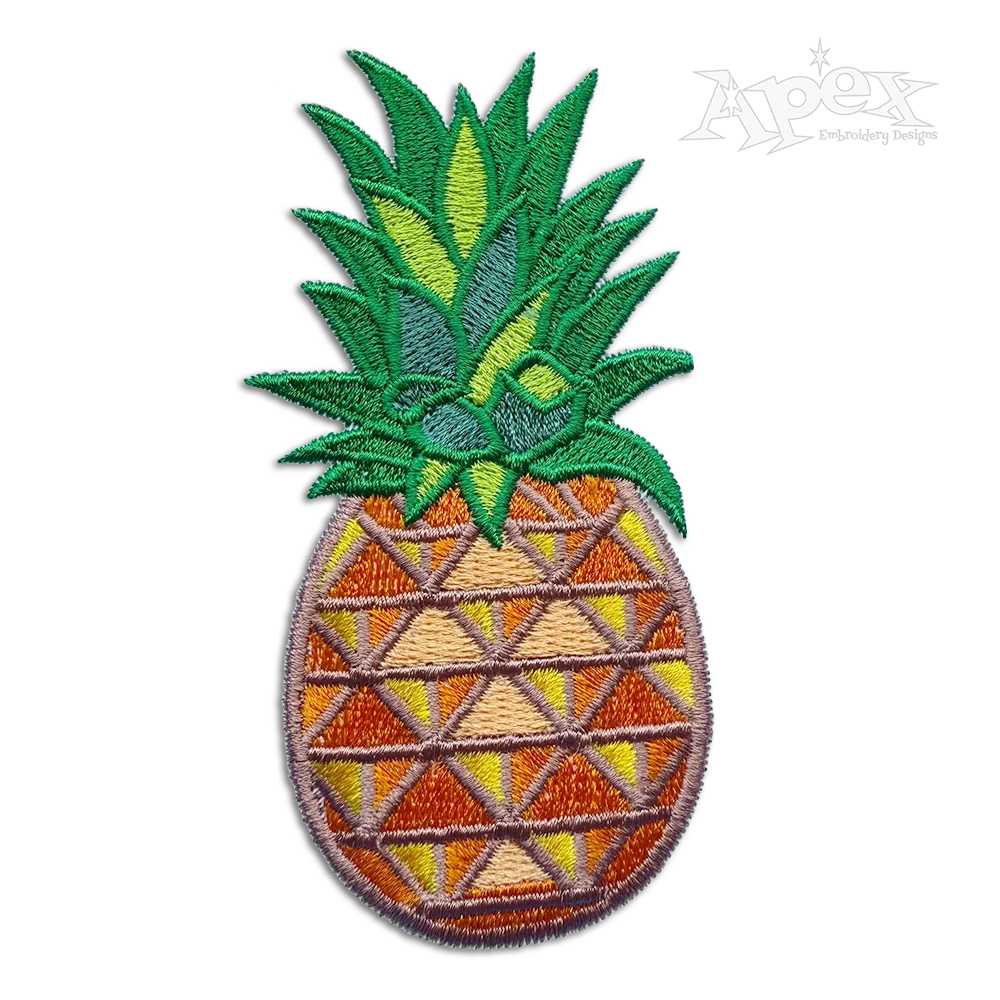 Pineapple Colors Machine Embroidery Design by Apex