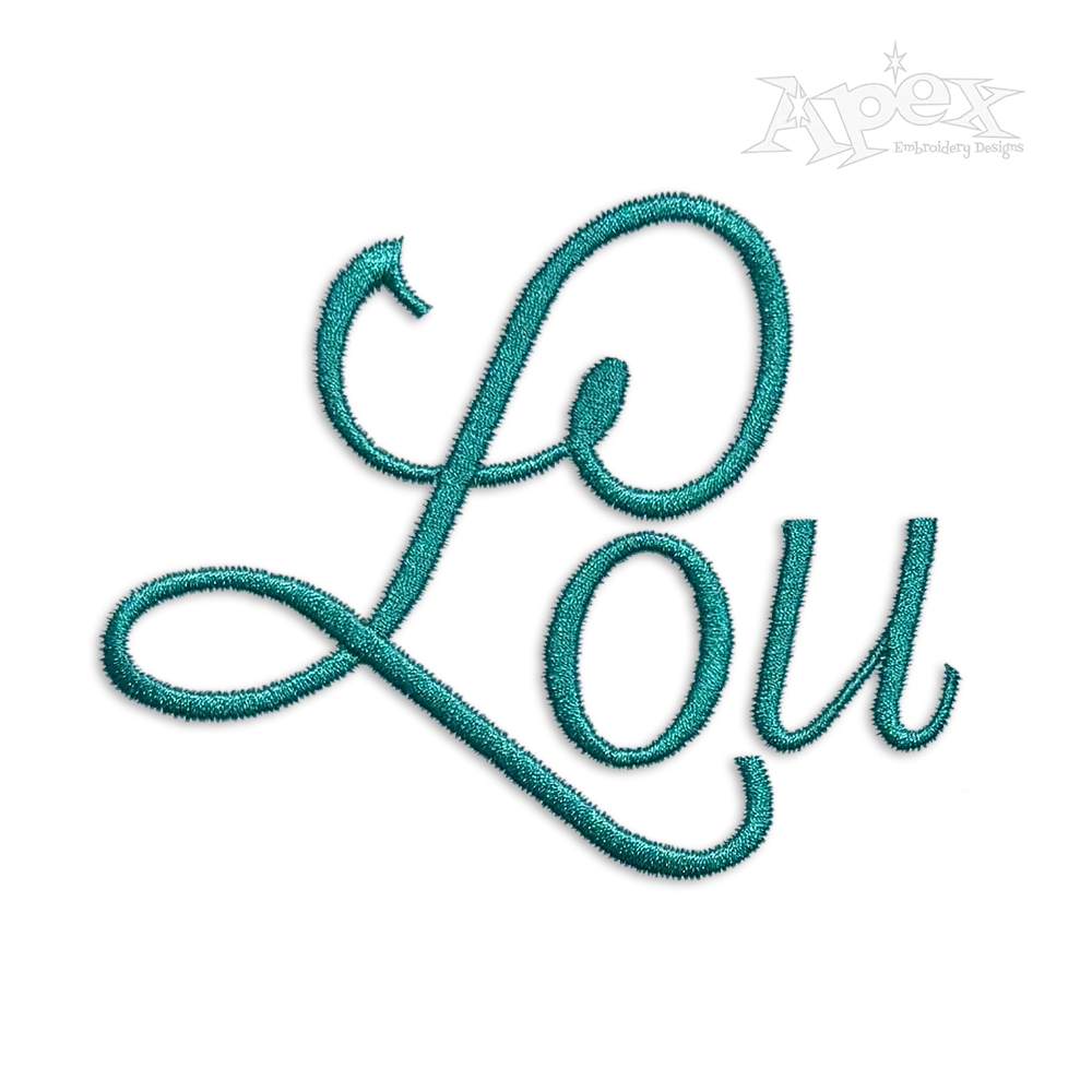 Pistoia Script Machine Embroidery Font by Apex Designs Art