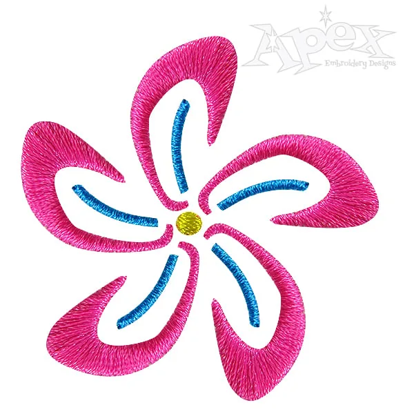 Plumeria Tropical Flowers Embroidery Designs