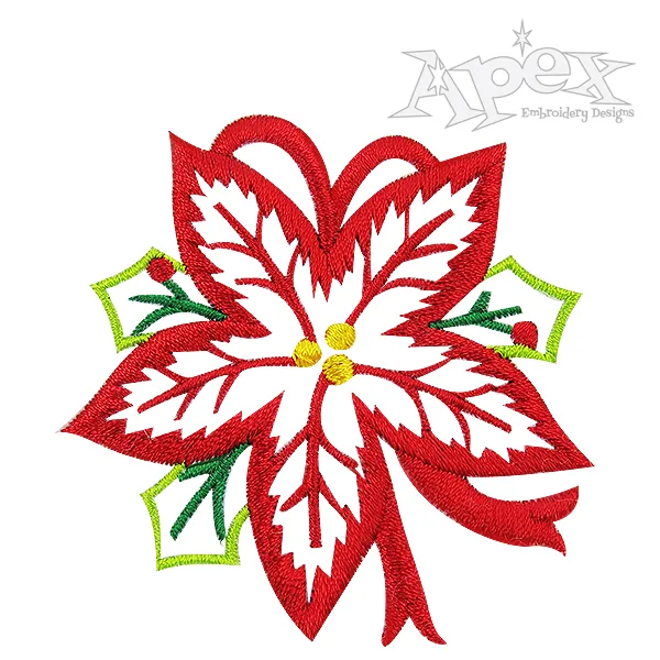 Poinsettia Flower Embroidery Design