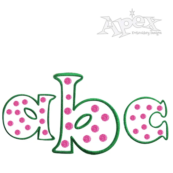 Polka Dot Large Embroidery Font