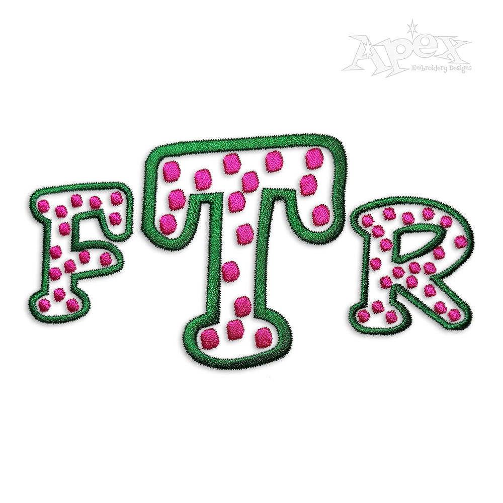 Polka Dot Print Machine Embroidery Font by Apex Design