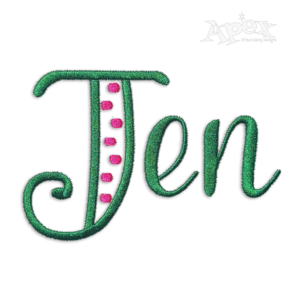 Polka Dots Open Machine Embroidery Fonts by Apex Designs