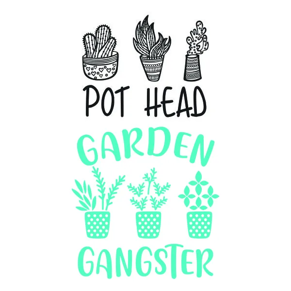 Succulent Plant Pot Head Garden Ganster SVG Cuttable Design