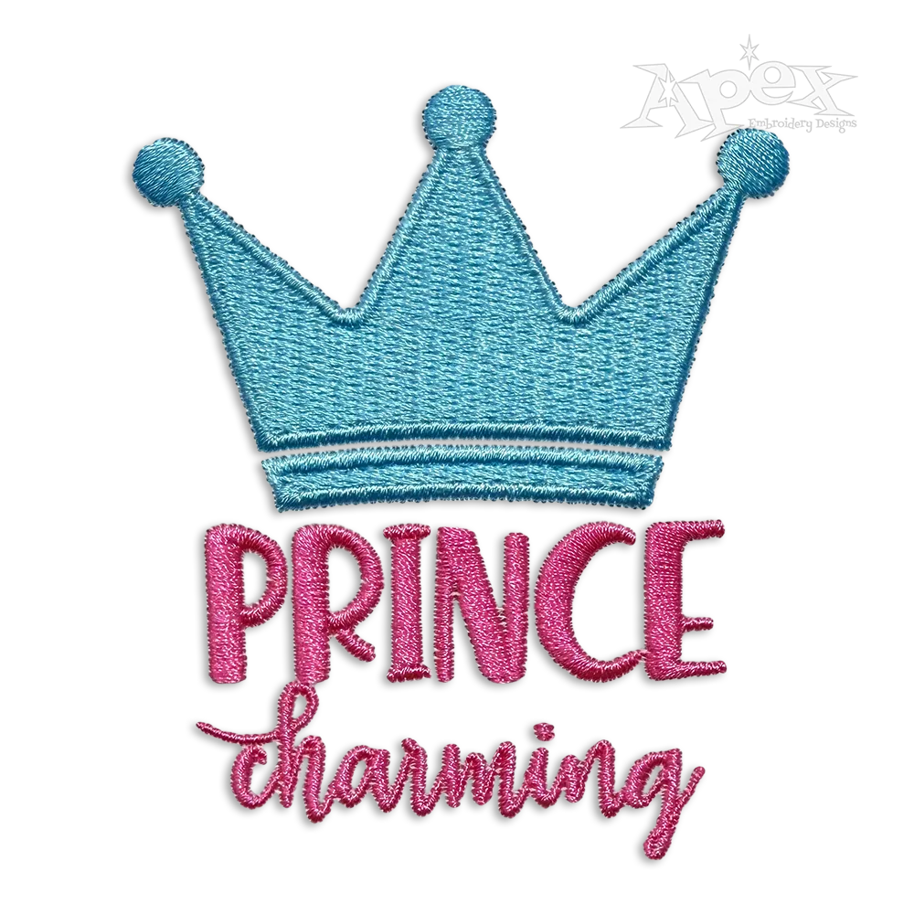 Prince Charming Crown Machine Embroidery Design by Apex