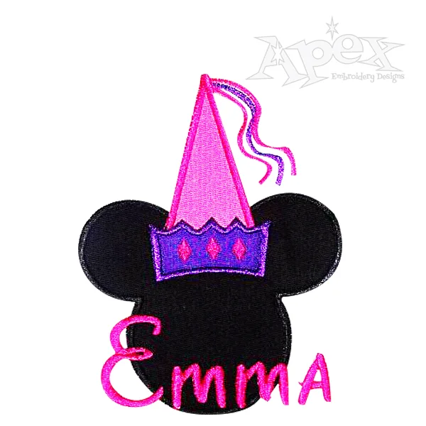 Princess Ears Applique Embroidery Design