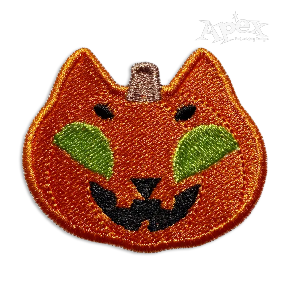 Cat in Pumpkin Shape Machine Embroidery Design by Apex