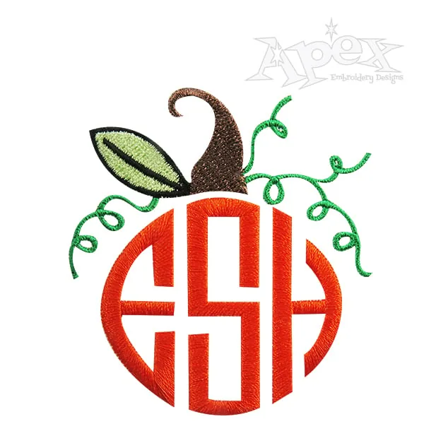 Pumpkin Monograms Frame Embroidery Design