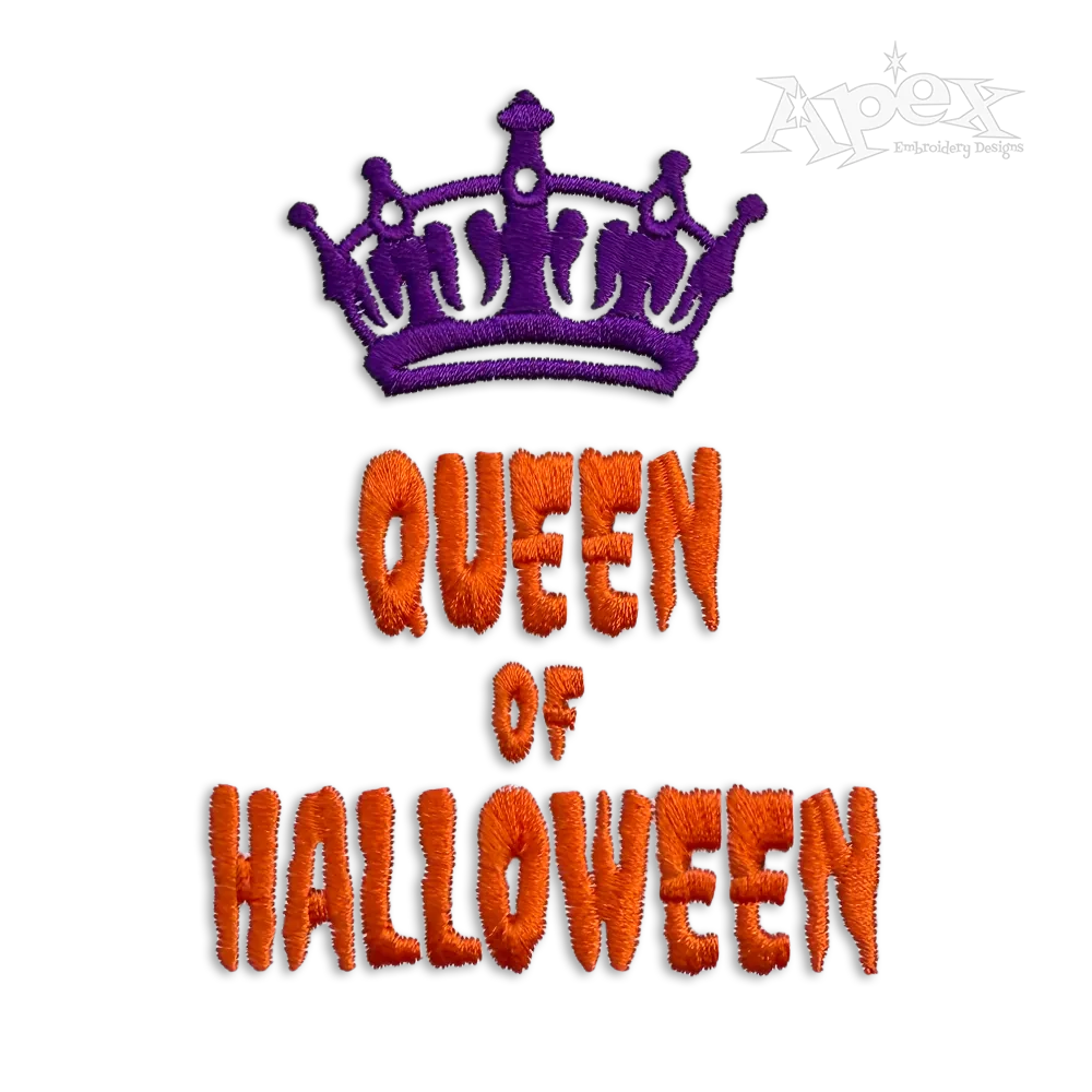 Queen of Halloween Machine Embroidery Design by Apex