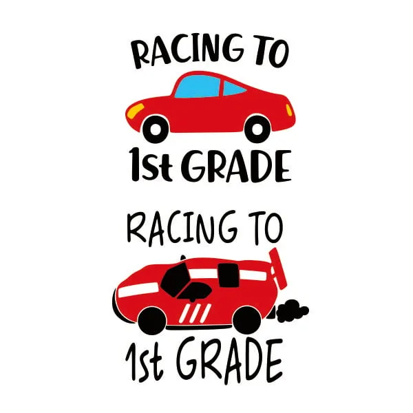 Racing to 1st First Grade SVG Cuttable Design