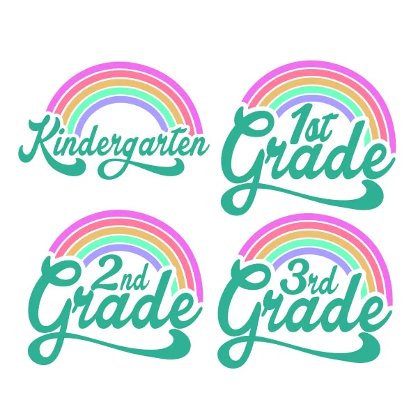 Rainbow Grade School SVG Cuttable Design