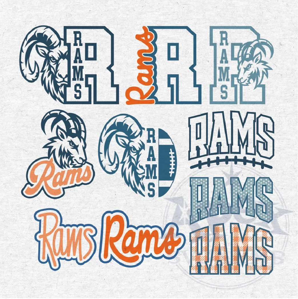 Rams School Mascot Sports Bundle Vector PNG Design