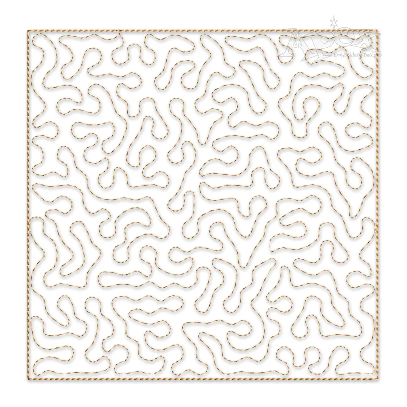Random Swirl String Quilt Block Embroidery Design