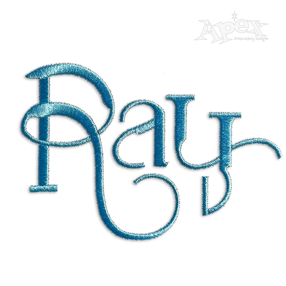 Rapture Machine Embroidery Font by Apex Designs Letters