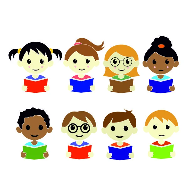 Reading Kids SVG Cuttable Design