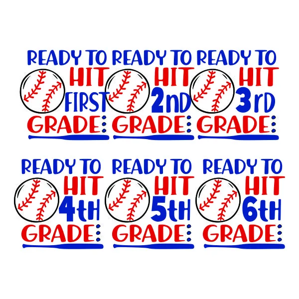 Ready to Hit Grade School SVG Cuttable Designs