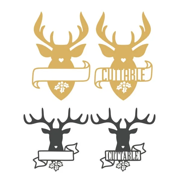 Reindeer Antlers Cuttable Frame