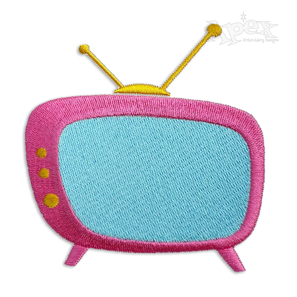 Retro Television TV Machine Embroidery Design by Apex