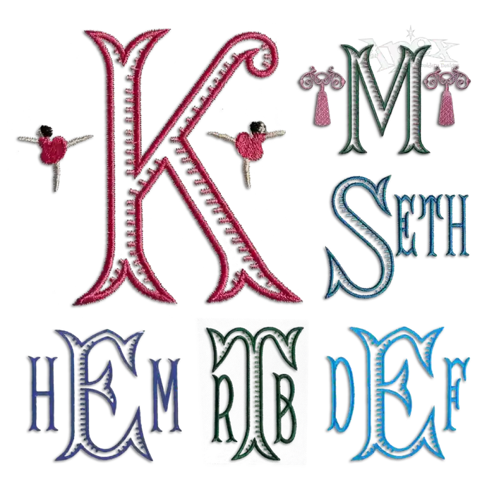 Ribbed Monogram Embroidery Font