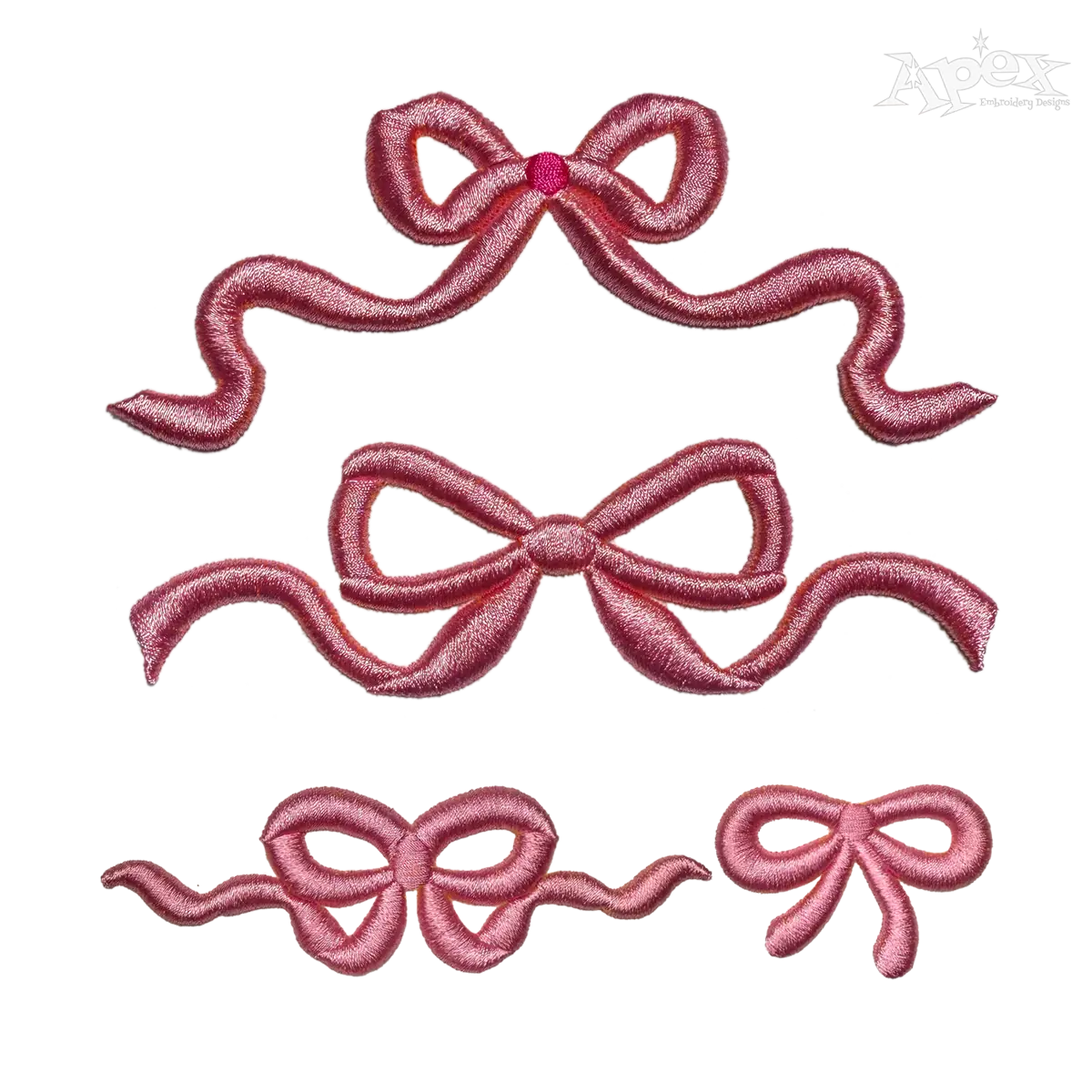 Ribbon Bow 3D Puff Pack #1 by Apex Monogram Designs