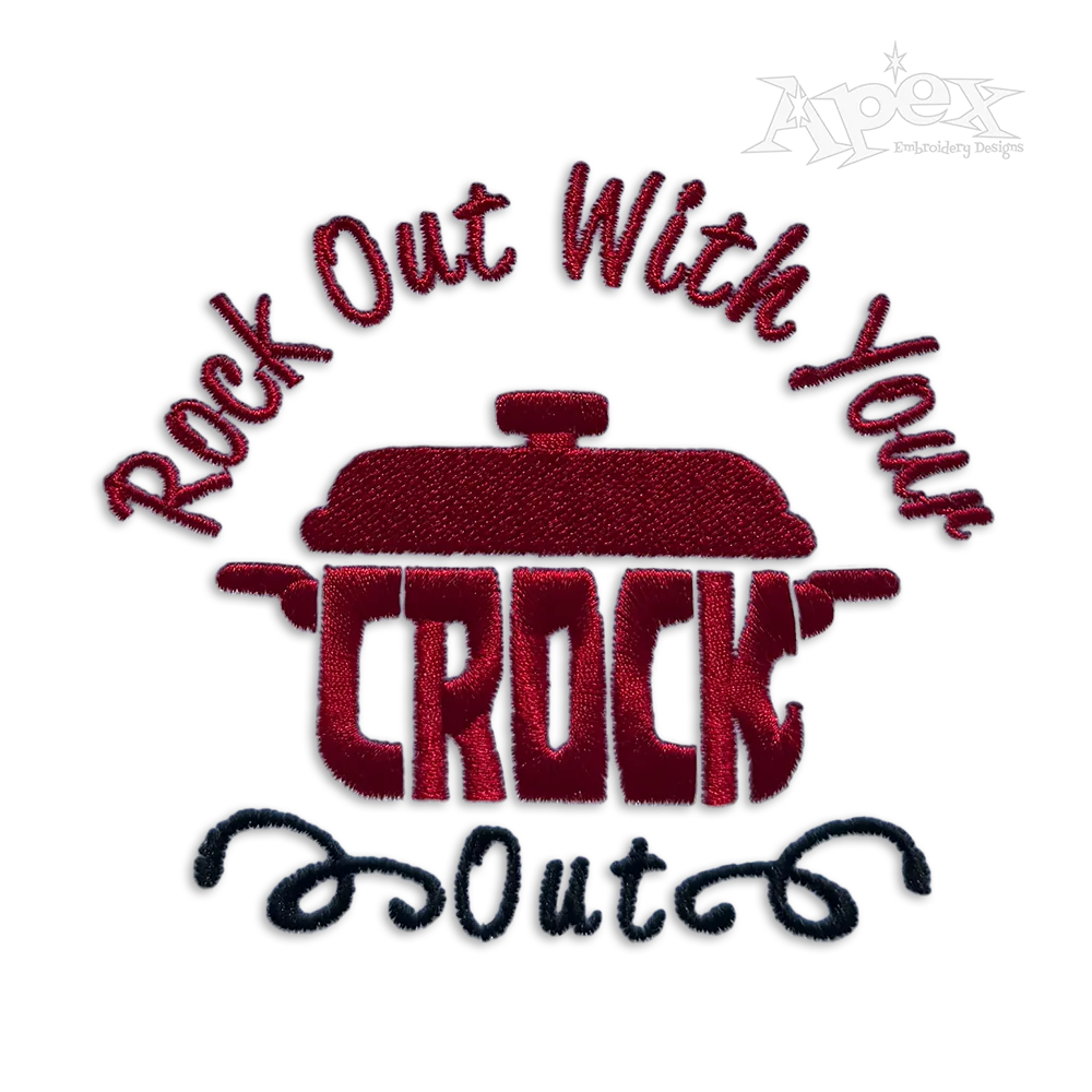 Rock Out With Crock Out Machine Embroidery Design