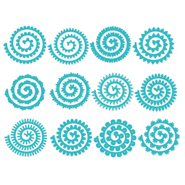 Rolled Flower Pack SVG Cuttable Design