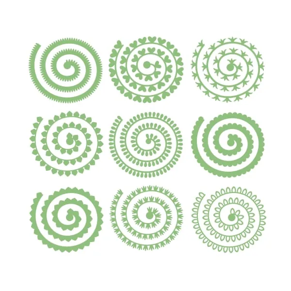Rolled Flower Pattern Pack Cuttable Design